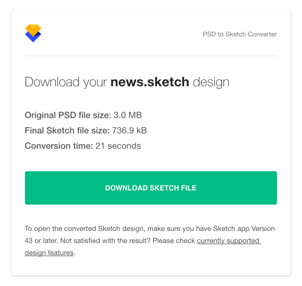 轉換成功電郵所示的資料